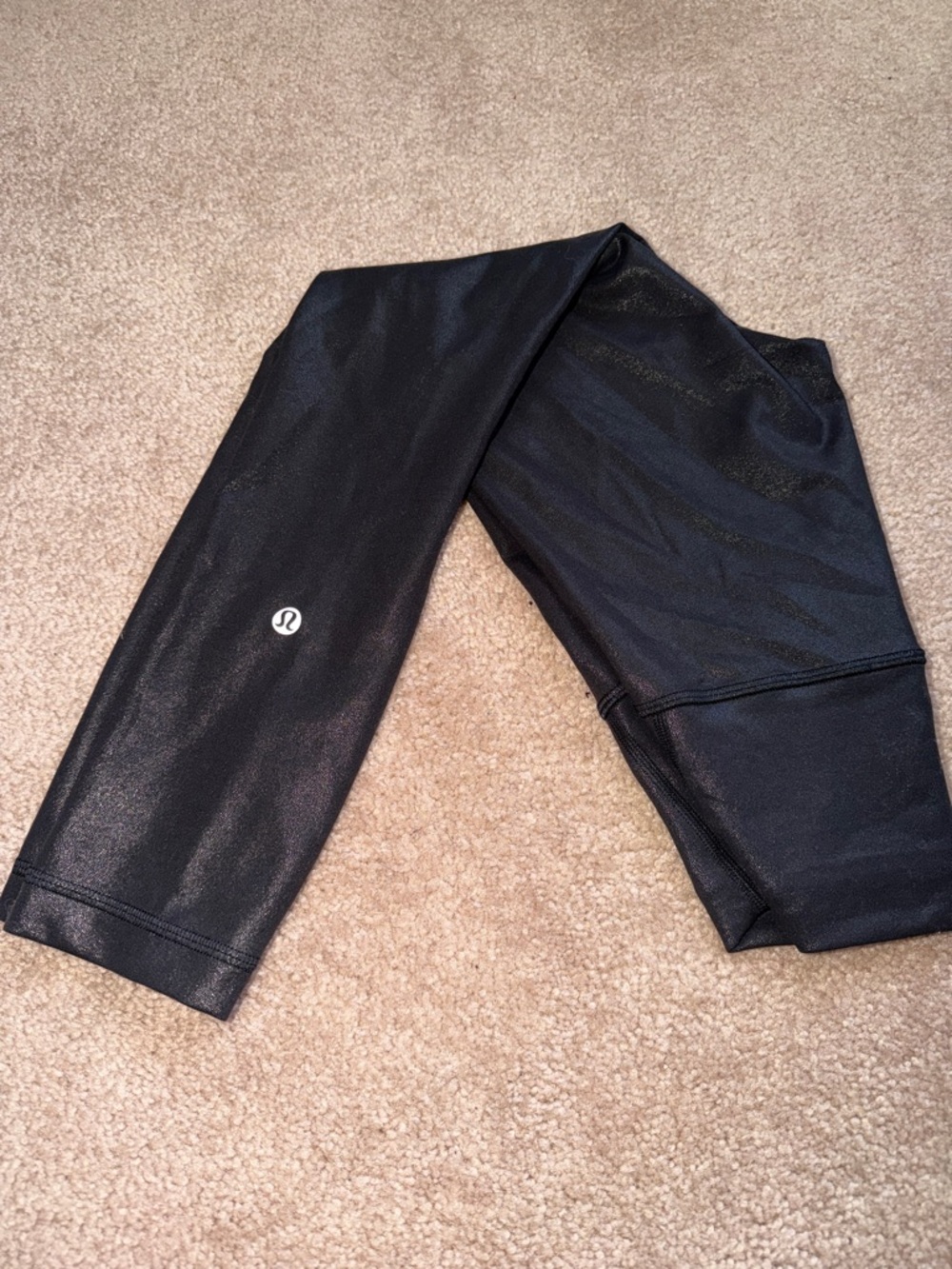 lululemon athletica Black Shimmer Logo Leggings